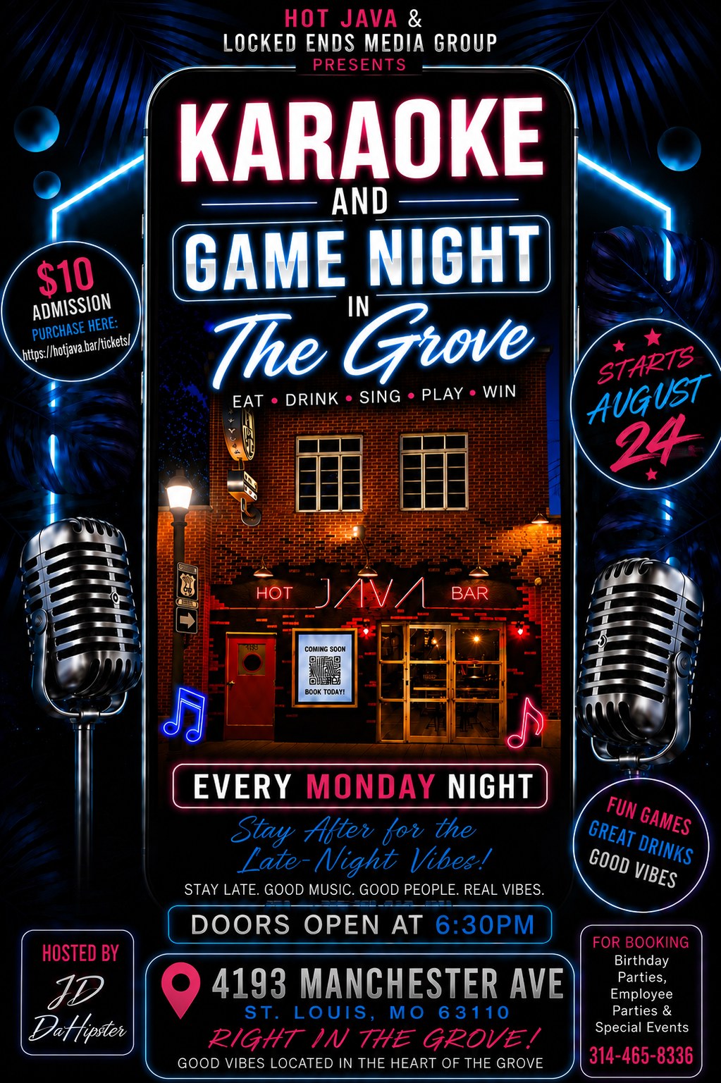 Karaoke & Game Night Hosted by JD DatHipster flyer